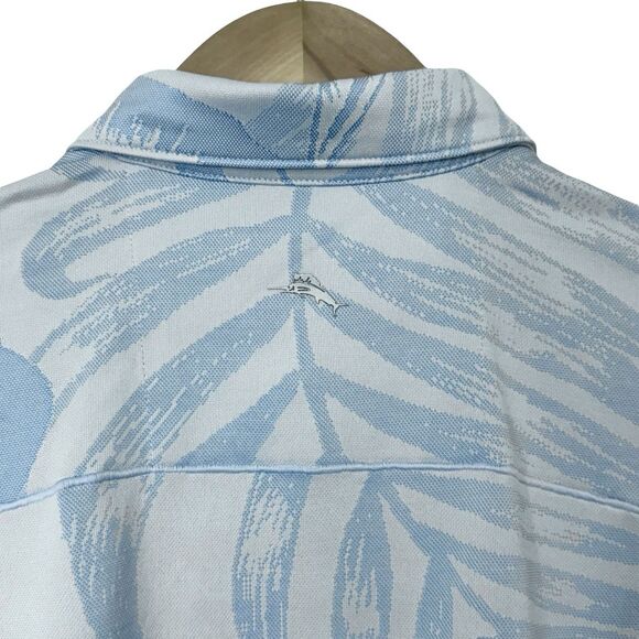 Tommy Bahama Islandzone Mens Medium Floral Button Up Shirt Short Sleeve Blue - Picture 7 of 9